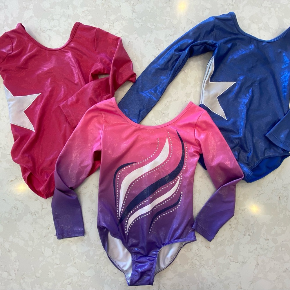 BUNDLE- Pink and Blue Gymnastics Leotards